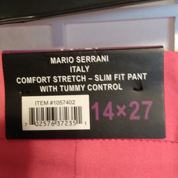 Mario Serrani Italy Coral Slim-Fit Dress Pants Women’s 14 NWT - Picture 3 of 13